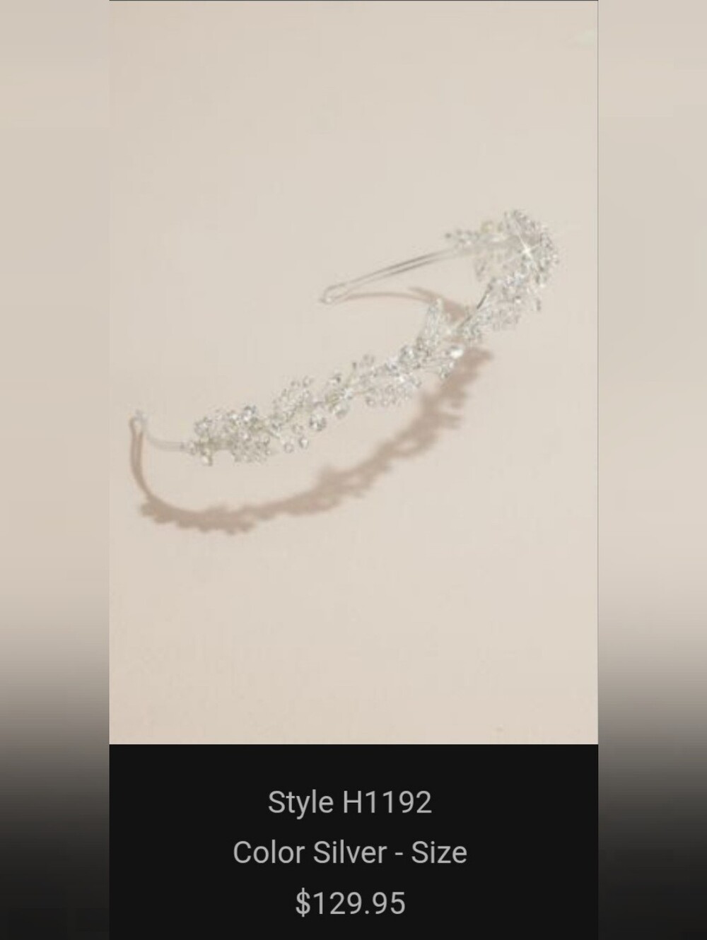 Silver Crystal Floral Headband - Elegant Bridal Hair Accessory